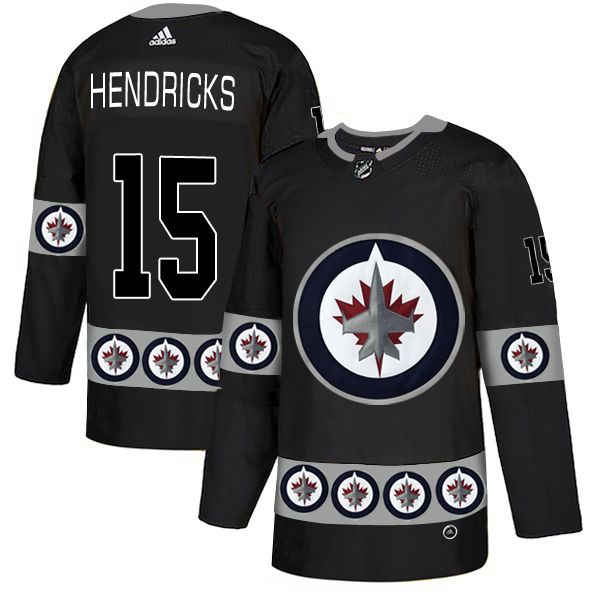Men Winnipeg Jets #15 Hendricks Black Adidas Fashion NHL Jersey